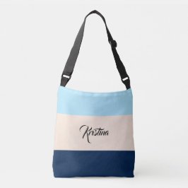 Benutzerdefinierter Farbblock Hellblau Beige & Nav Tasche