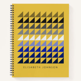 Benutzerdefinierter Farbiger Geometrischer Name Ge Notizbuch