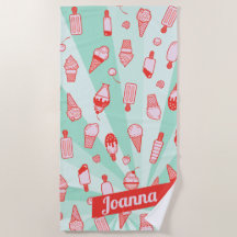 Benutzerdefinierter Farbname Ice Creme Print Beach