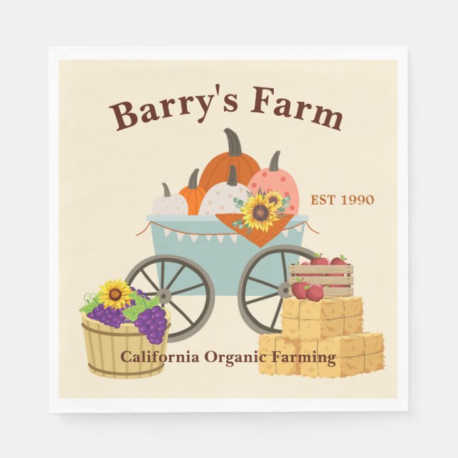 Benutzerdefinierter Farmspaß Serviette (Vorderseite)