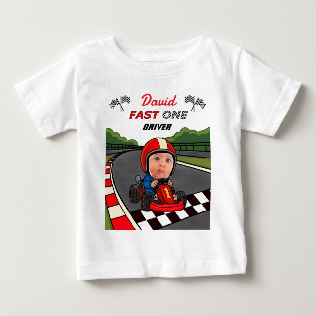 Benutzerdefinierter Fast-One-Treiber - Geburtstag Baby T-shirt (Vorderseite)