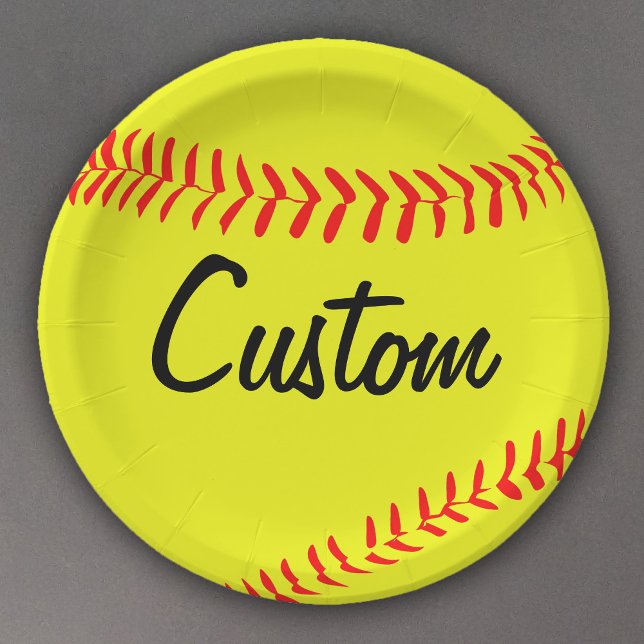 Benutzerdefinierter Fastfeld-Softball-Teamname ode Pappteller (Custom fastpitch softball paper plates for softball team parties, birthday parties and banquets.)