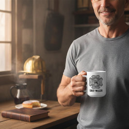 Benutzerdefinierter Feuerwehrmann-Name Jahre-der-D Kaffeetasse