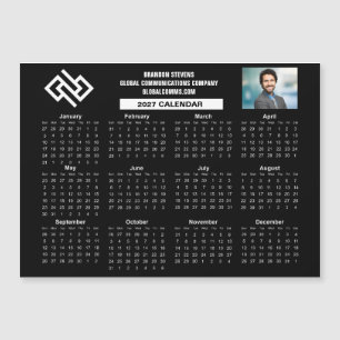 Benutzerdefinierter Firmenkalender 2027 Schwarzer Magnetkarte