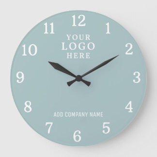 Benutzerdefinierter Firmenlogo Firmenname Seafoam Große Wanduhr