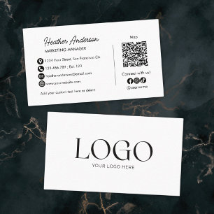 Benutzerdefinierter Firmenlogo-QR-Code Modern Mini Visitenkarte