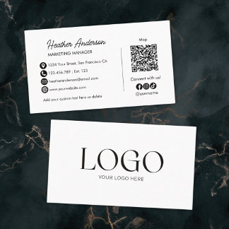 Benutzerdefinierter Firmenlogo-QR-Code Modern Mini Visitenkarte