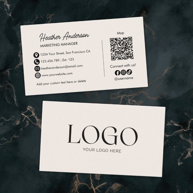Benutzerdefinierter Firmenlogo-QR-Code Modern Mini Visitenkarte (Von Creator hochgeladen)