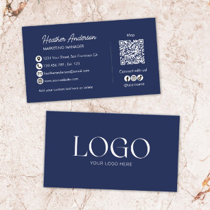 Benutzerdefinierter Firmenlogo-QR-Code Modern Mini Visitenkarte