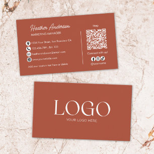 Benutzerdefinierter Firmenlogo-QR-Code Modern Mini Visitenkarte
