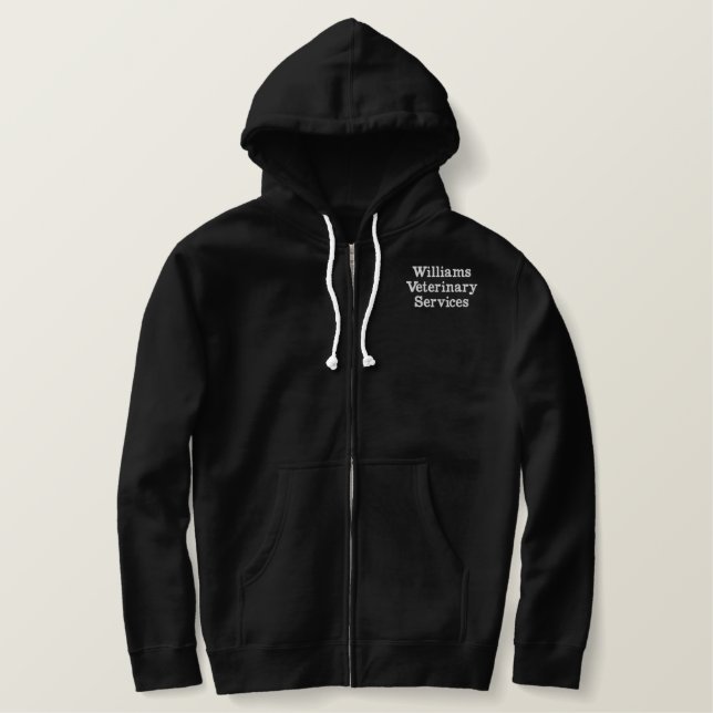 Benutzerdefinierter Firmenname Multi-Color-Skripto Bestickter Hoodie (Design vorne)