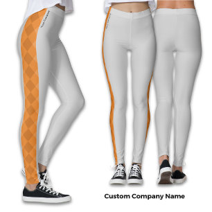 Benutzerdefinierter Firmenname Orange Accents Grau Leggings