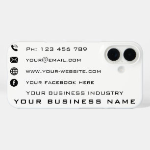 Benutzerdefinierter Firmenname Text Info Unternehm iPhone 16 Hülle