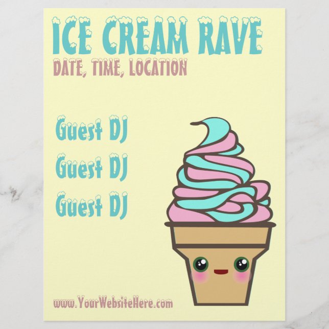 Benutzerdefinierter Flyer für den Eiscreme-Rave (Vorne)