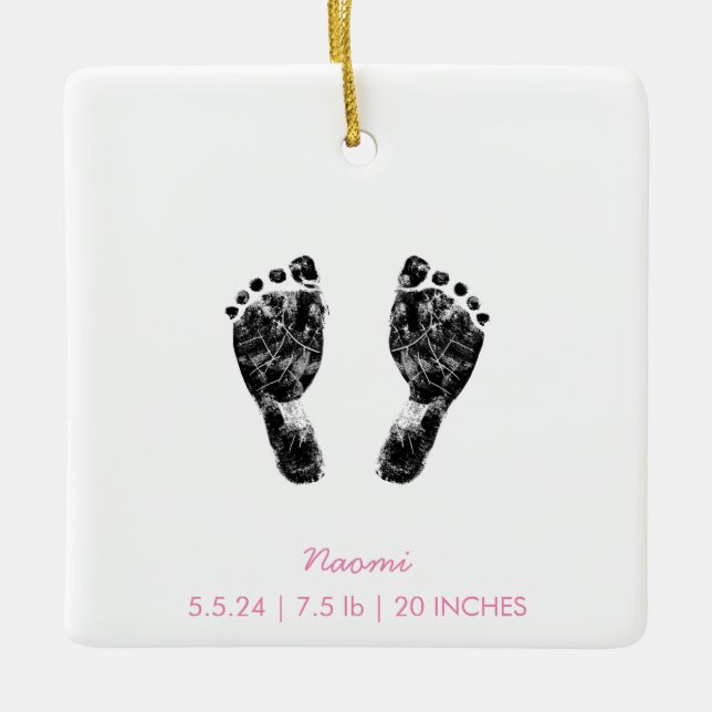 Benutzerdefinierter Footprint | Hochladen des Baby Keramikornament (Vorderseite)