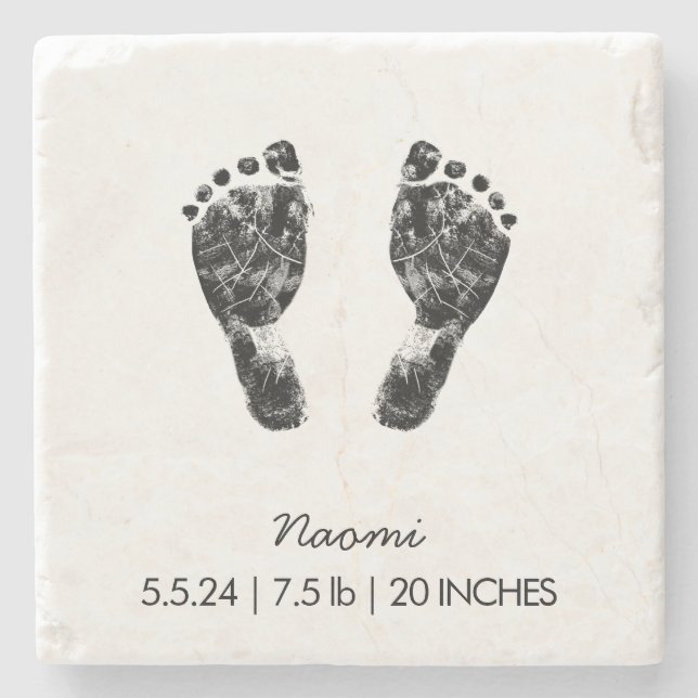 Benutzerdefinierter Footprint | Hochladen des Baby Steinuntersetzer (Vorderseite)