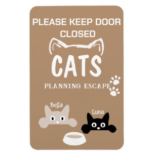 Benutzerdefinierter Foto Cat Planning Escape Door Magnet