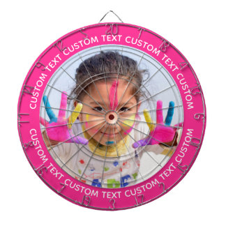 Benutzerdefinierter Foto-Dartboard & Text - Rosa U Dartscheibe