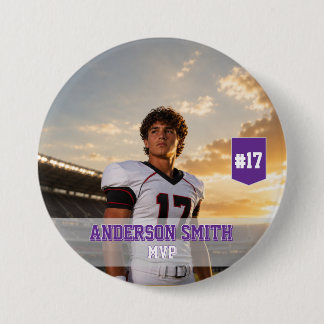 Benutzerdefinierter Foto-Fußball-MVP-Button-Anstec Button