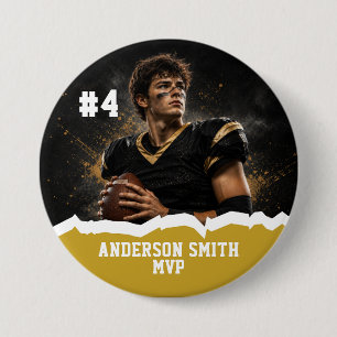 Benutzerdefinierter Foto-Fußball-MVP-Button-Pin Button