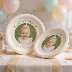 Benutzerdefinierter Foto-Geburtstagsaufkleber - Pe Pappteller