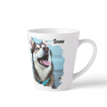 Benutzerdefinierter Foto-Hund Husky Name Blau Latt