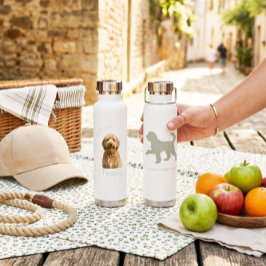 Benutzerdefinierter Foto-Hunde-Name Goldendoodle H Trinkflasche