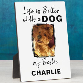 Benutzerdefinierter Foto-Hundehund-Name weiß Fotoplatte