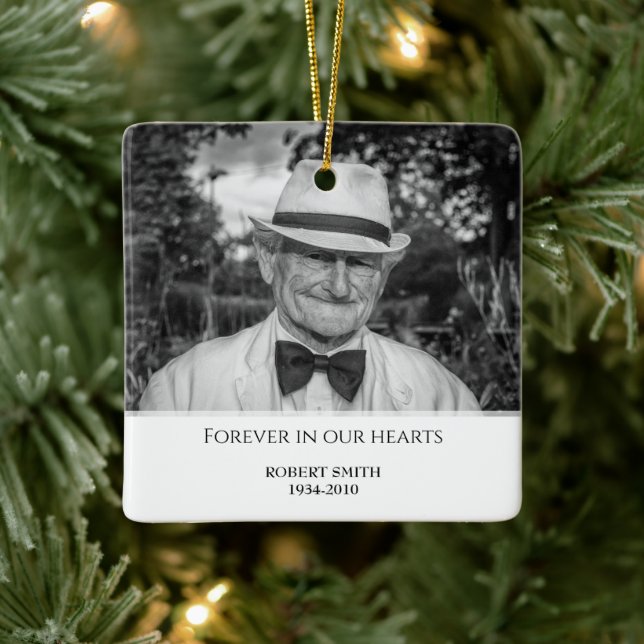 Benutzerdefinierter Foto-Memorypflege Keramikornament (Baum)
