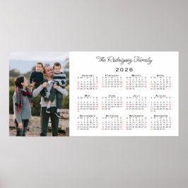 Benutzerdefinierter Foto Name 2026 Kalender Poster