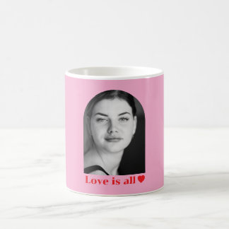 Benutzerdefinierter Foto-Name Liebe minimalistisch Kaffeetasse