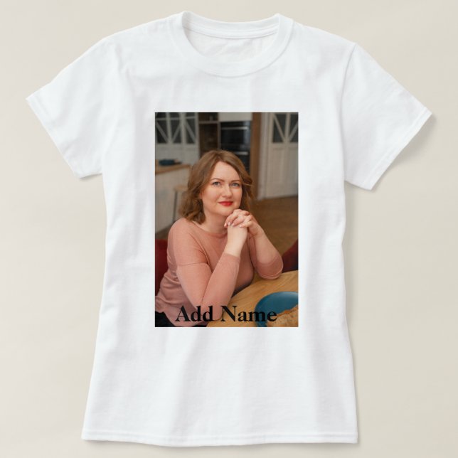 Benutzerdefinierter Foto name Personalisierter Tex T-Shirt (Design vorne)