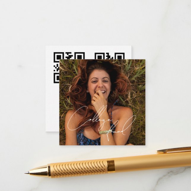 Benutzerdefinierter Foto qcode Uni-Abschluss Begleitkarte (Vorderseite/Rückseite Beispiel)