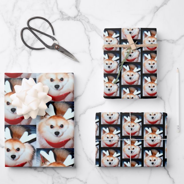 Benutzerdefinierter Foto-Spitz Geschenkpapier Set (Vorderseite)