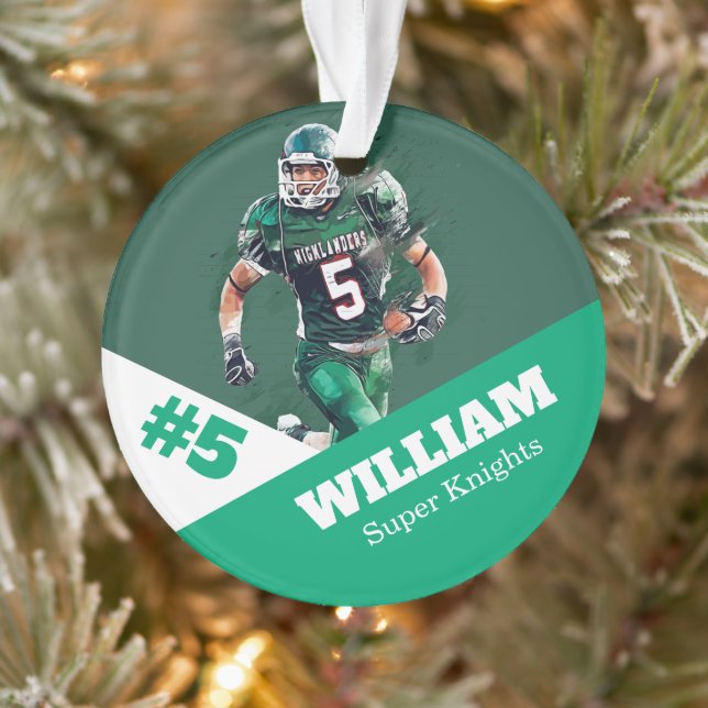 Benutzerdefinierter Foto-Sportschalter / Button-Fu Ornament (Baum)