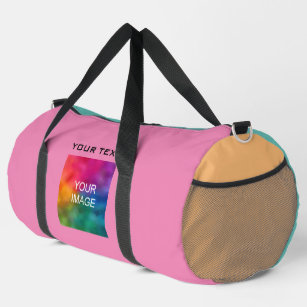 Benutzerdefinierter Foto Text Moderne farbige Vorl Duffle Bag