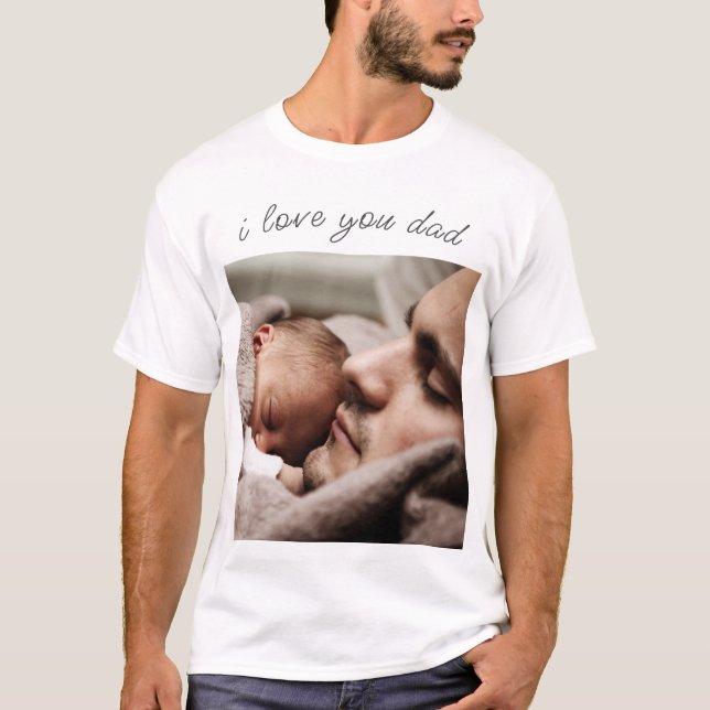 Benutzerdefinierter Foto Text T - Shirt - I Liebe  (Vorderseite)