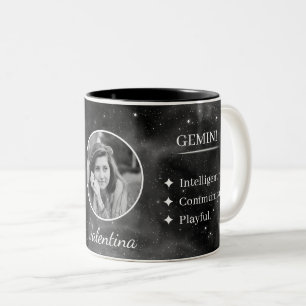Benutzerdefinierter Foto- und Namens-Zwillinge-Zod Zweifarbige Tasse