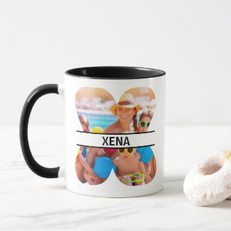Benutzerdefinierter Foto- und Namensbuchstabe 'X' Tasse