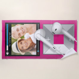 Benutzerdefinierter Foto- und Songname-MP3-Player Strandtuch