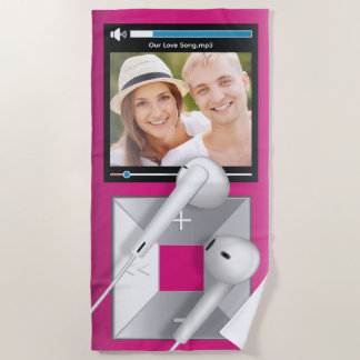 Benutzerdefinierter Foto- und Songname-MP3-Player Strandtuch