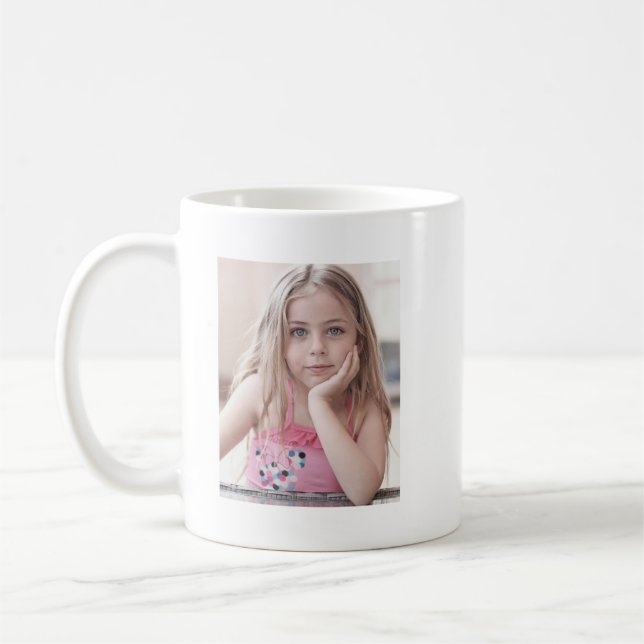 Benutzerdefinierter Foto- und Textkaffeebecher Kaffeetasse (Links)