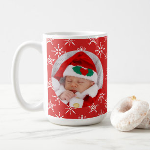 Benutzerdefinierter Foto-Weihnachtsmann-Baby-Schne Kaffeetasse
