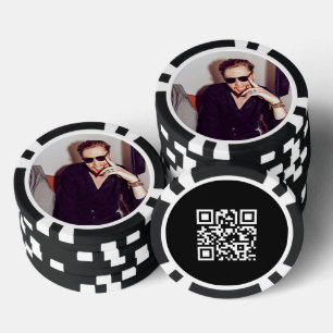 Benutzerdefinierter Foto-Werbe-QR-Code Schwarz Wei Pokerchips