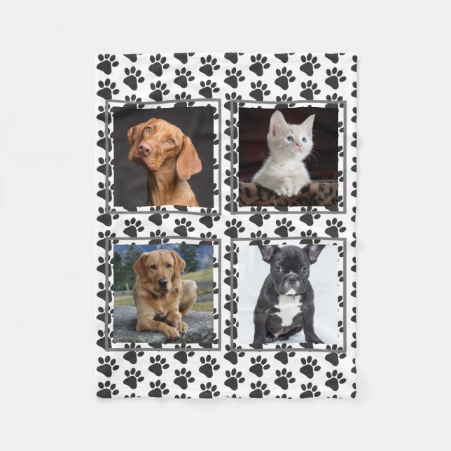 Benutzerdefinierter Fotolack-Paws Hund Lover Fleecedecke (Vorderseite)