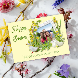 Benutzerdefinierter Fotorahmen glücklicher Ostergr Feiertagskarte