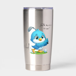 Benutzerdefinierter frecher Golf Vogel Cartoon Thermobecher