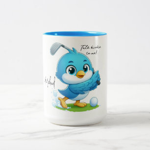 Benutzerdefinierter frecher Golf Vogel Cartoon Zweifarbige Tasse