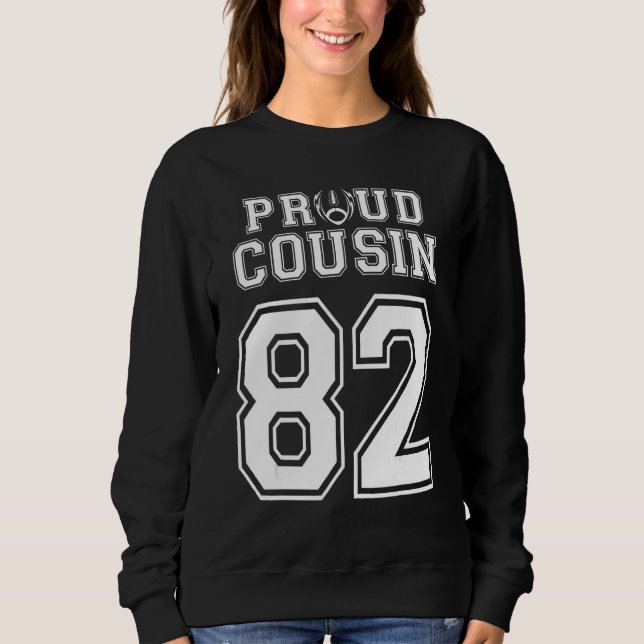 Benutzerdefinierter Fußball-Cousin Nummer 82 Perso Sweatshirt (Vorderseite)