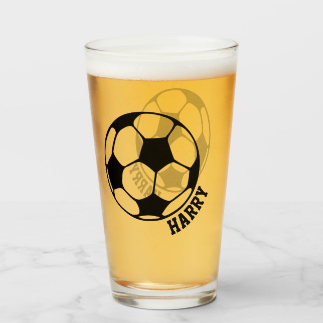 Benutzerdefinierter Fußball Glas (Rückseite (gefüllt))